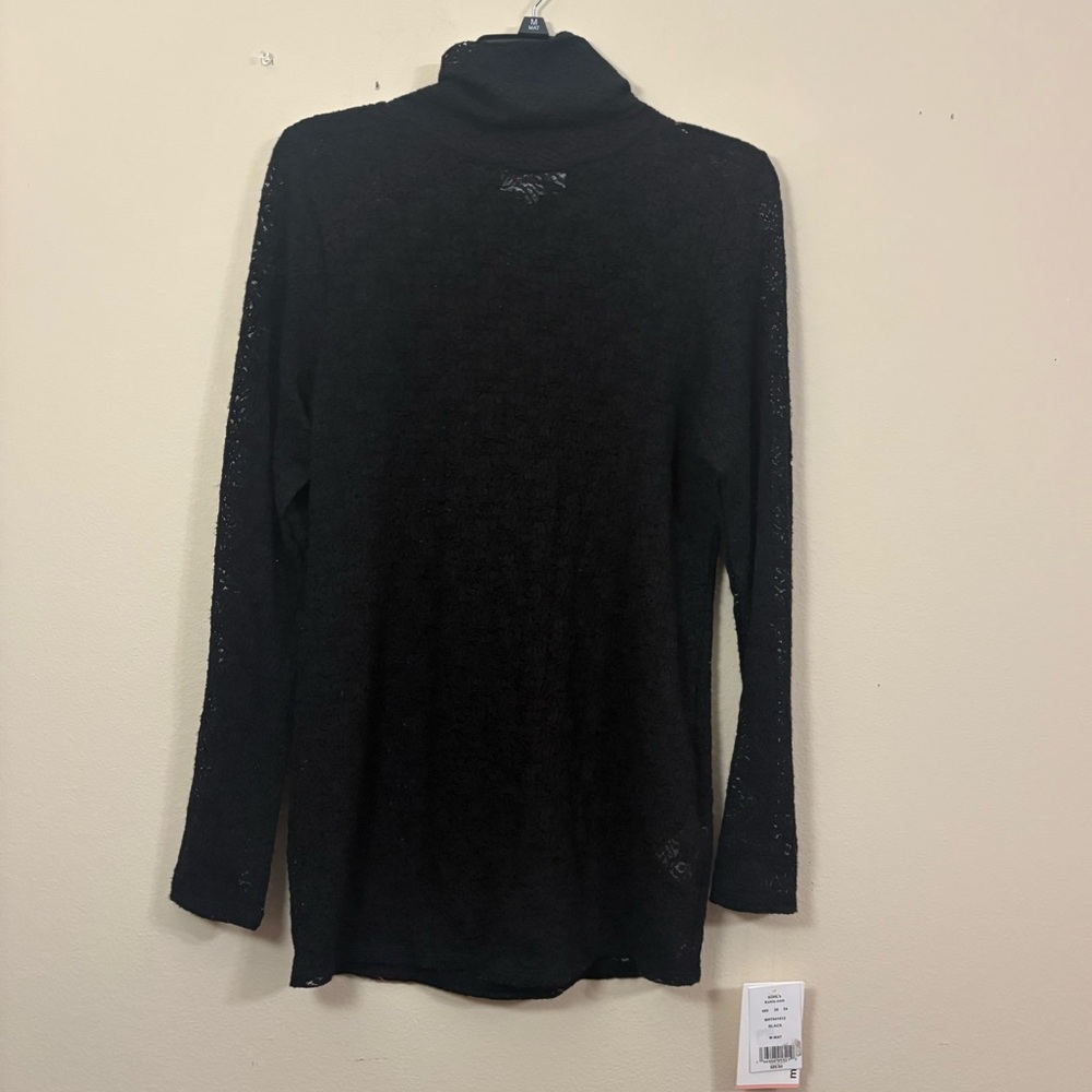Motherhood Lace Top womens M sheer black whimsigoth high neck maternity NWT cl
